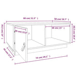 vidaXL Salontafel 80x50x35,5 cm massief grenenhout