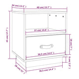 vidaXL Nachtkastje 40x34x45 cm massief grenenhout wit