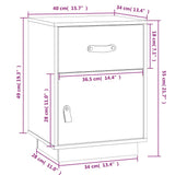 vidaXL Nightstand 40x34x55 cm solid pine wood
