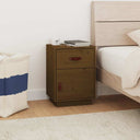 vidaXL Nightstand 40x34x55 cm solid pine wood