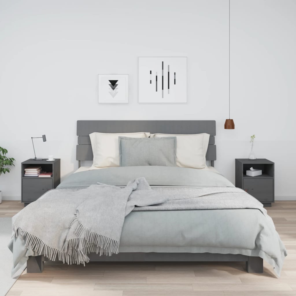 vidaXL Nachtkastje 40x34x55 cm massief grenenhout