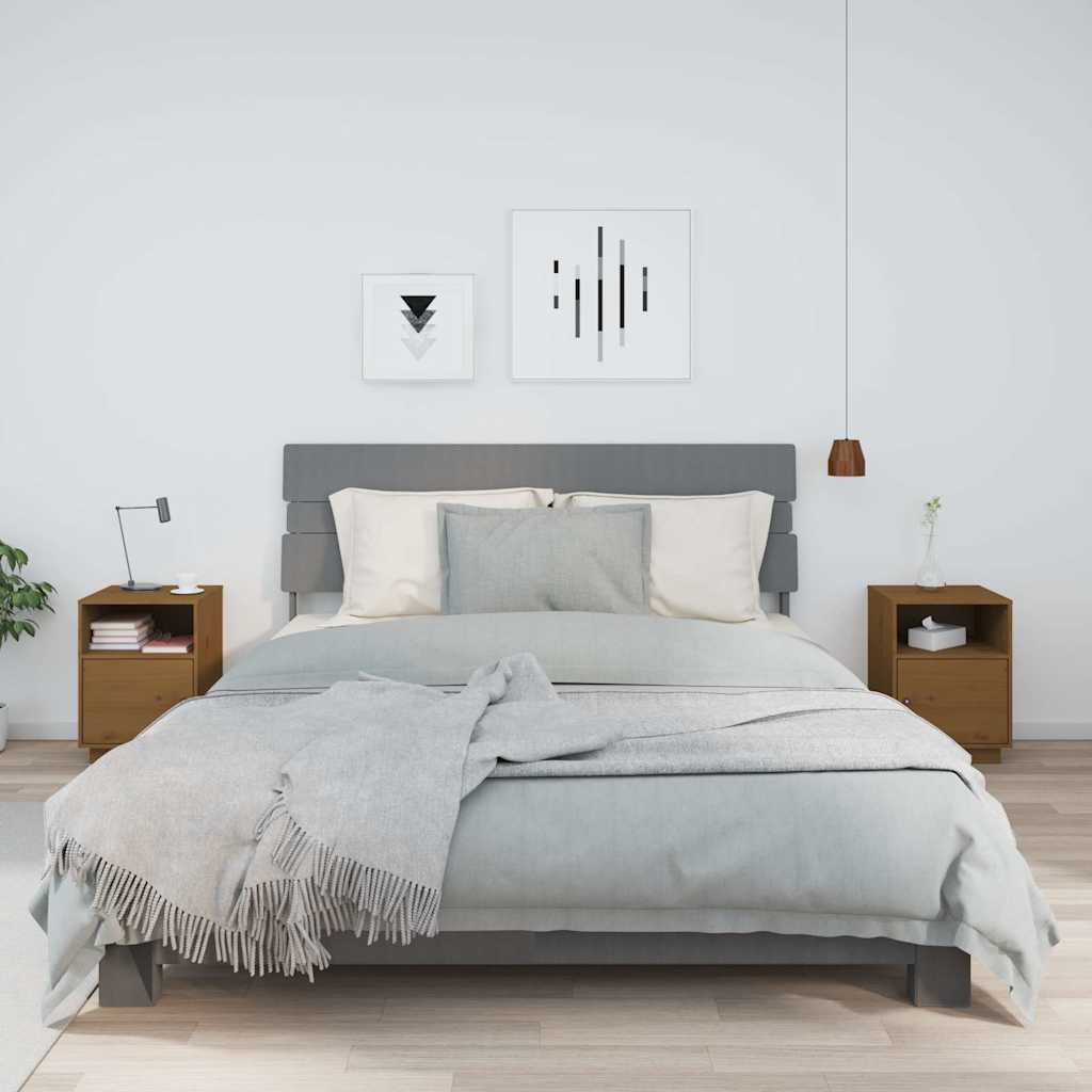 vidaXL Nachtkastje 40x34x55 cm massief grenenhout