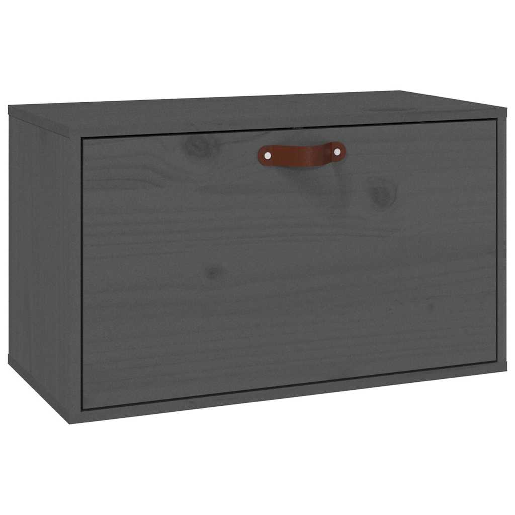 vidaXL Wandkast 60x30x35 cm massief grenenhout grijs