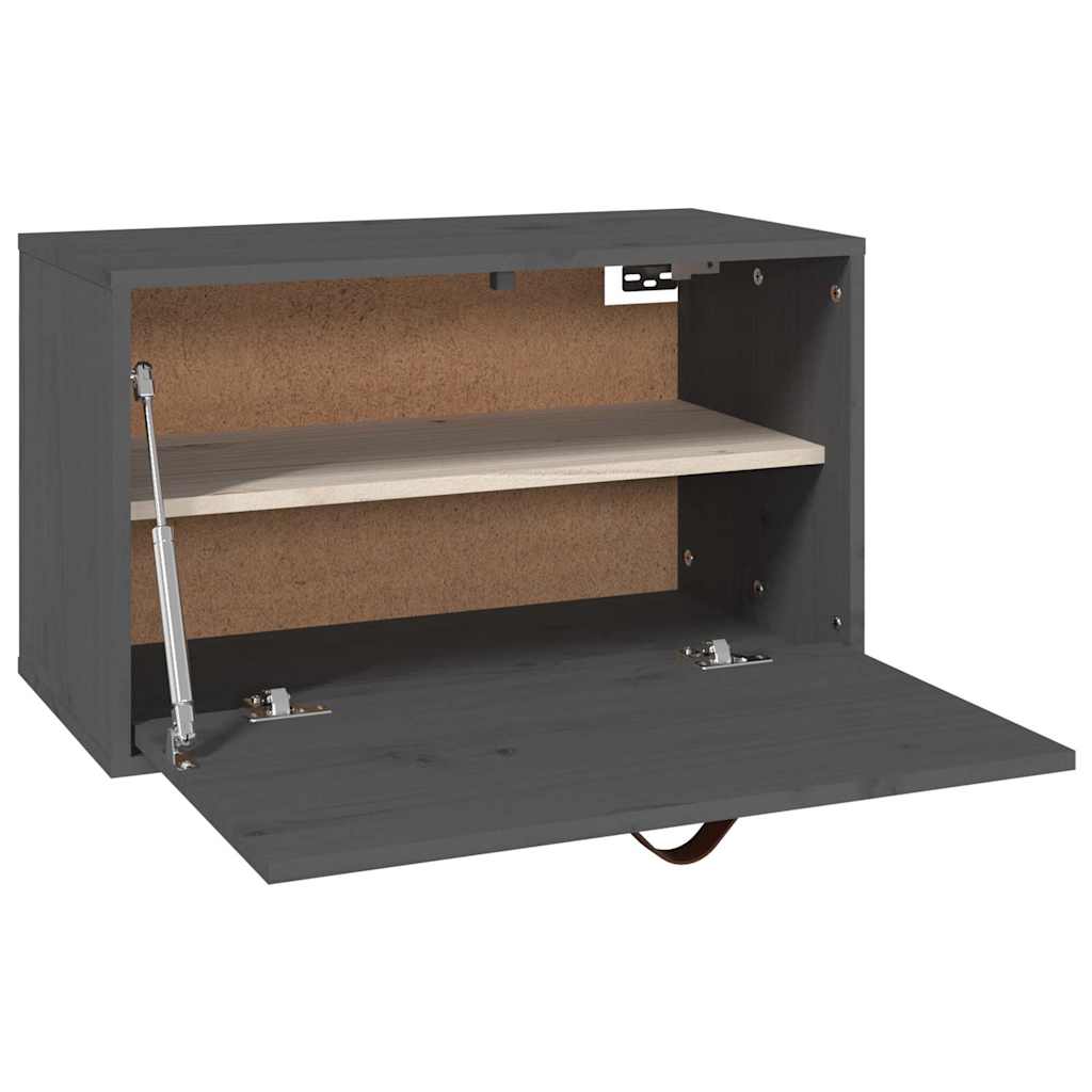 vidaXL Wandkast 60x30x35 cm massief grenenhout grijs