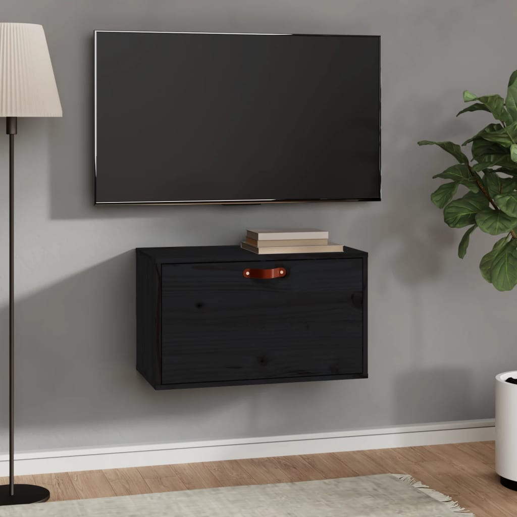 vidaXL Wandkast 60x30x35 cm massief grenenhout grijs