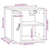vidaXL Wall cabinet 31.5x30x30 cm solid pine wood