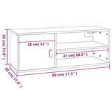 vidaXL Wandkast 80x30x30 cm massief grenenhout