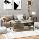 vidaXL Salontafel 100x50x40 cm bewerkt hout zwart eikenkleurig