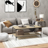 vidaXL Salontafel 100x50x40 cm bewerkt hout zwart eikenkleurig