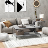 vidaXL Salontafel 100x50x40 cm bewerkt hout zwart eikenkleurig