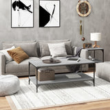 vidaXL Salontafel 100x50x40 cm bewerkt hout zwart eikenkleurig
