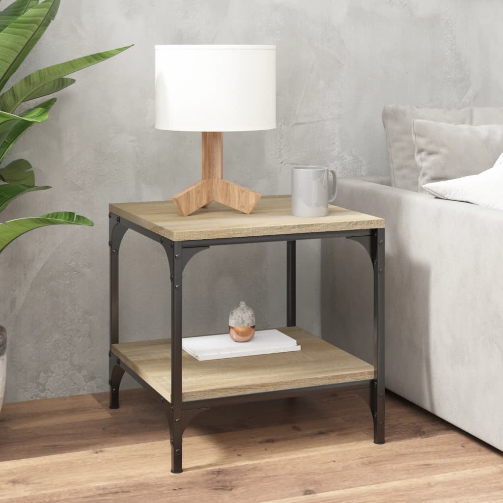 vidaXL Salontafel 100x50x40 cm bewerkt hout zwart eikenkleurig