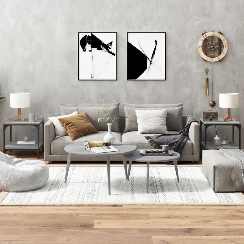 vidaXL Salontafel 100x50x40 cm bewerkt hout zwart eikenkleurig