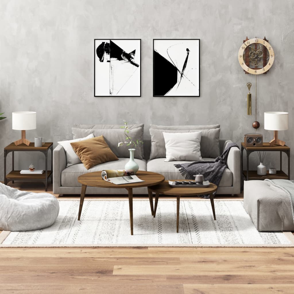 vidaXL Salontafel 100x50x40 cm bewerkt hout zwart eikenkleurig