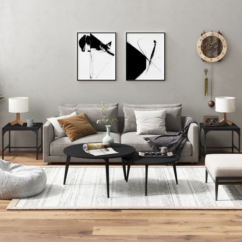 vidaXL Salontafel 100x50x40 cm bewerkt hout zwart eikenkleurig