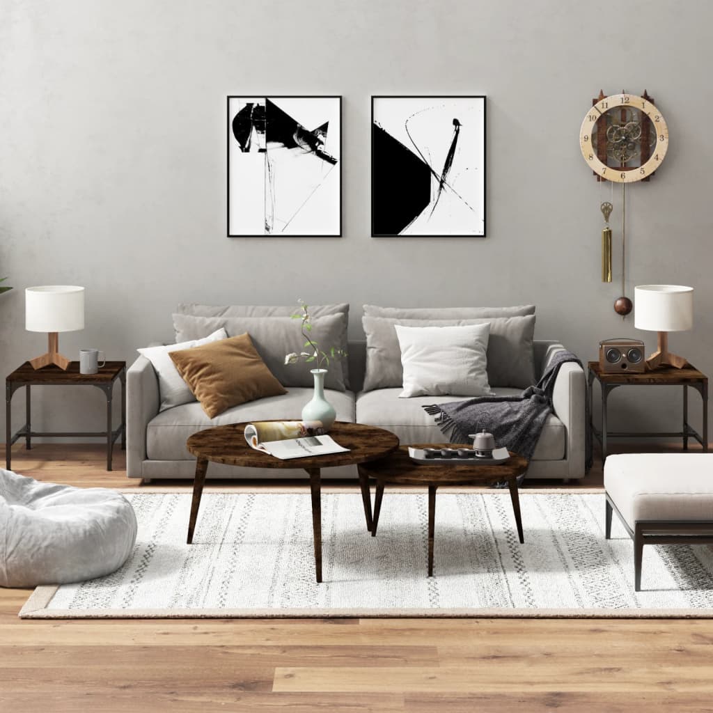 vidaXL Salontafel 100x50x40 cm bewerkt hout zwart eikenkleurig