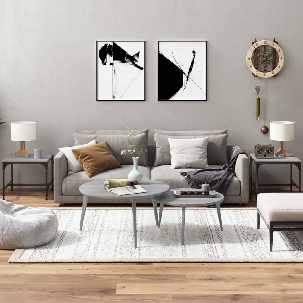 vidaXL Salontafel 100x50x40 cm bewerkt hout zwart eikenkleurig
