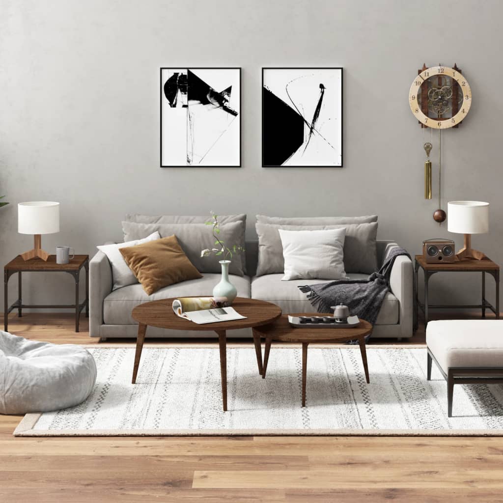 vidaXL Salontafel 100x50x40 cm bewerkt hout zwart eikenkleurig