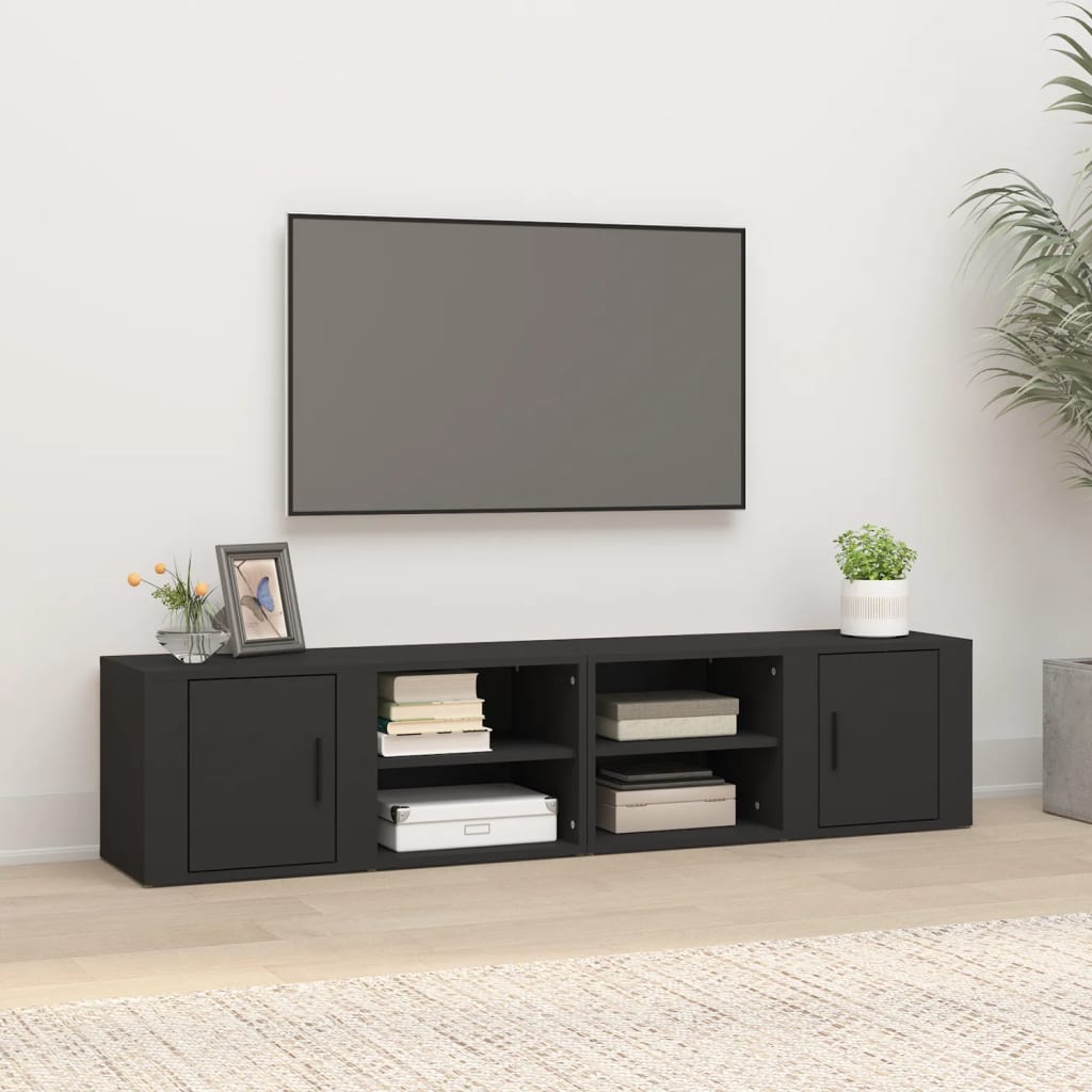 vidaXL Tv-meubels 2 st 80x31,5x36 cm bewerkt hout wit