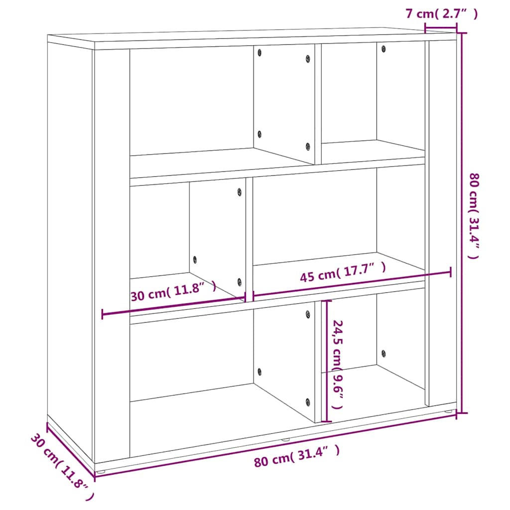 vidaXL Dressoir 80x30x80 cm bewerkt hout wit