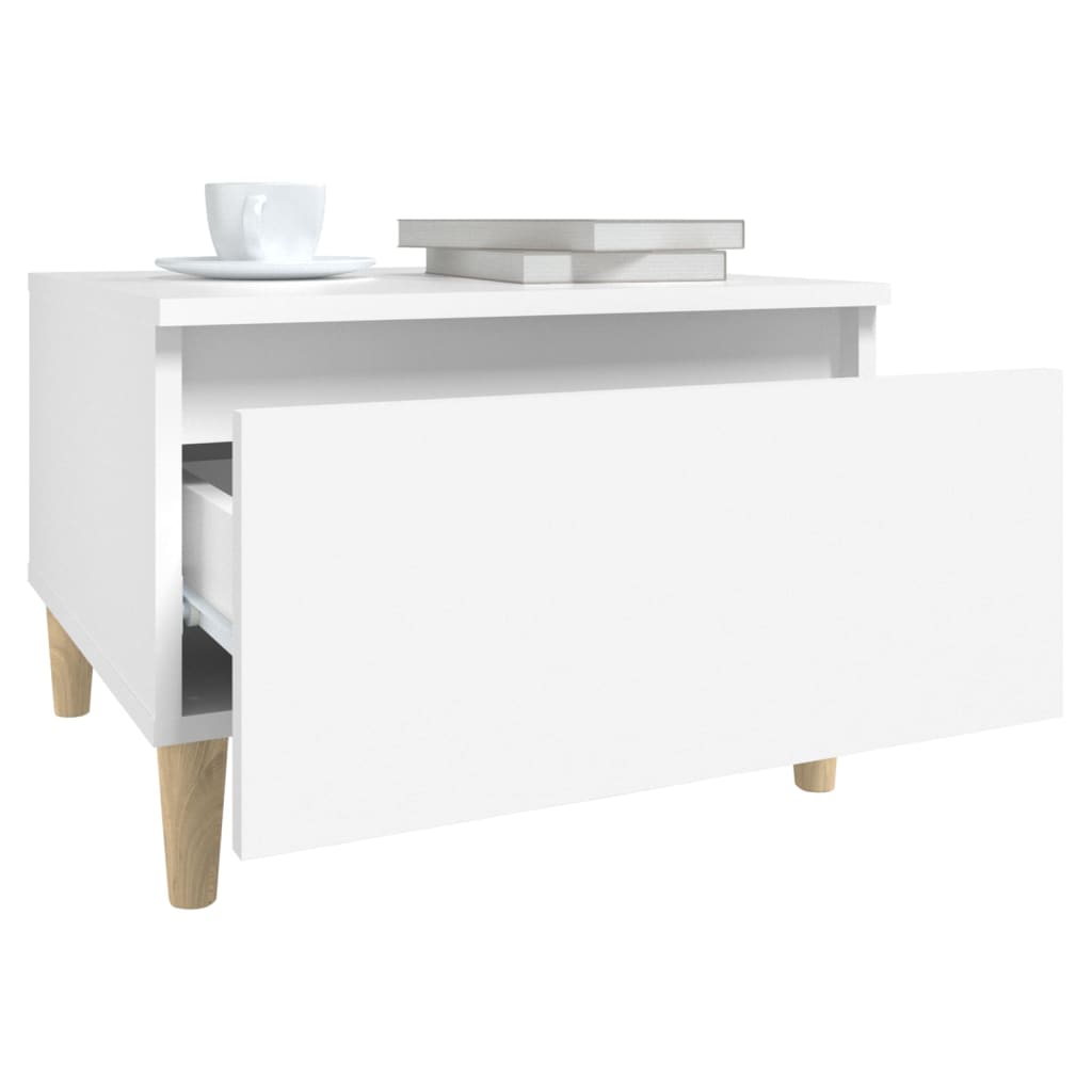 vidaXL Bijzettafel 50x46x35 cm bewerkt hout wit