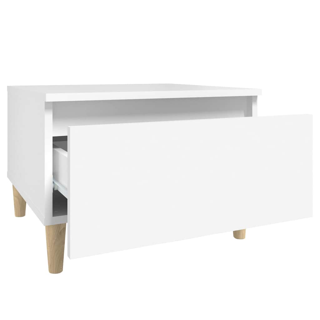 vidaXL Bijzettafel 50x46x35 cm bewerkt hout wit