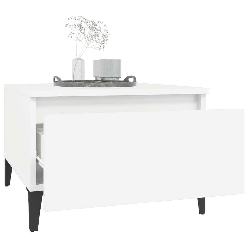 vidaXL Bijzettafel 50x46x35 cm bewerkt hout wit
