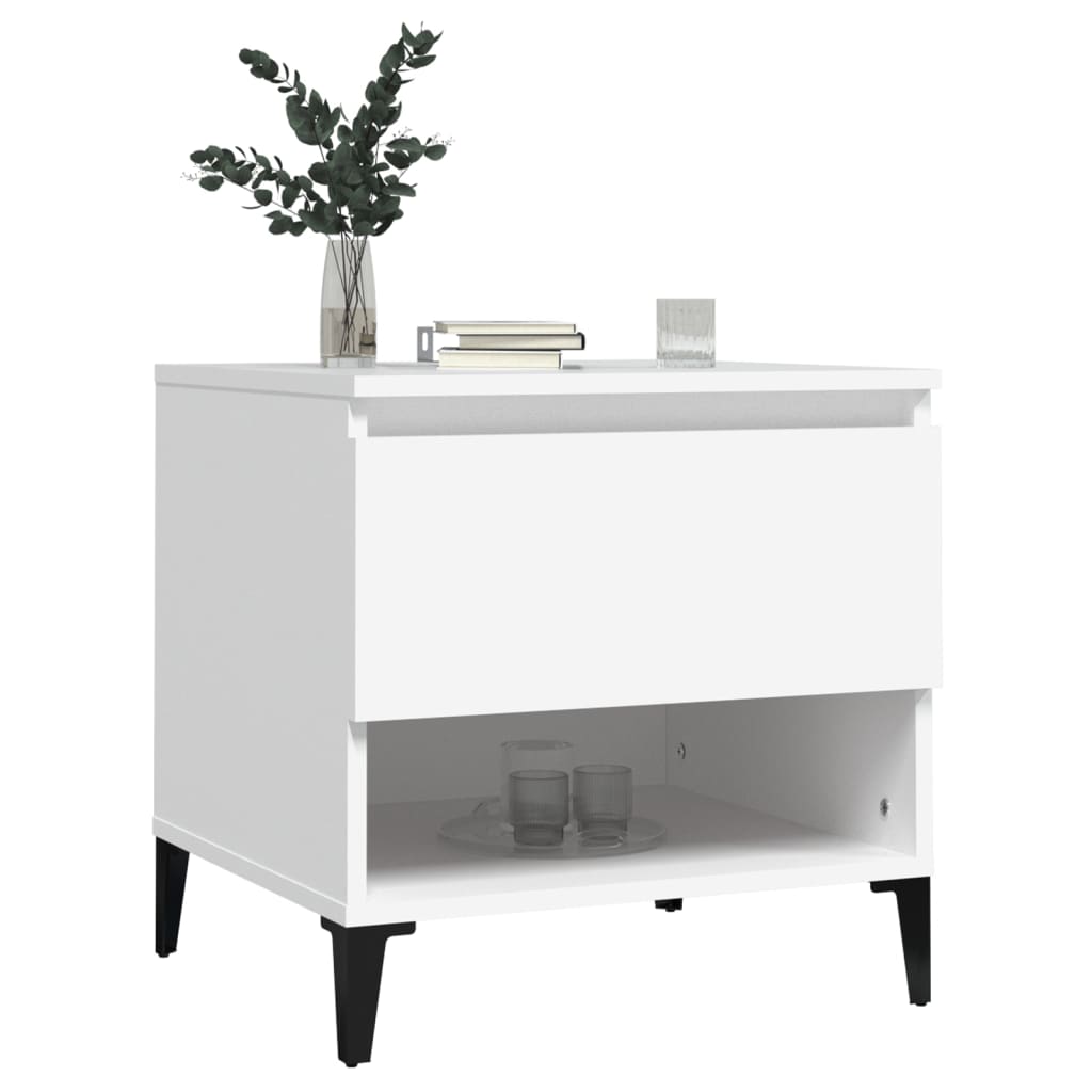 vidaXL Bijzettafel 50x46x50 cm bewerkt hout wit