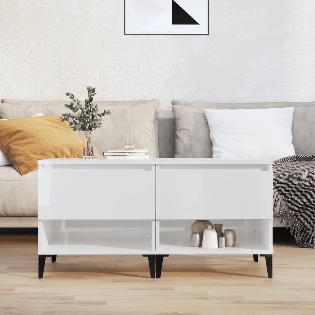vidaXL Bijzettafel 50x46x50 cm bewerkt hout wit