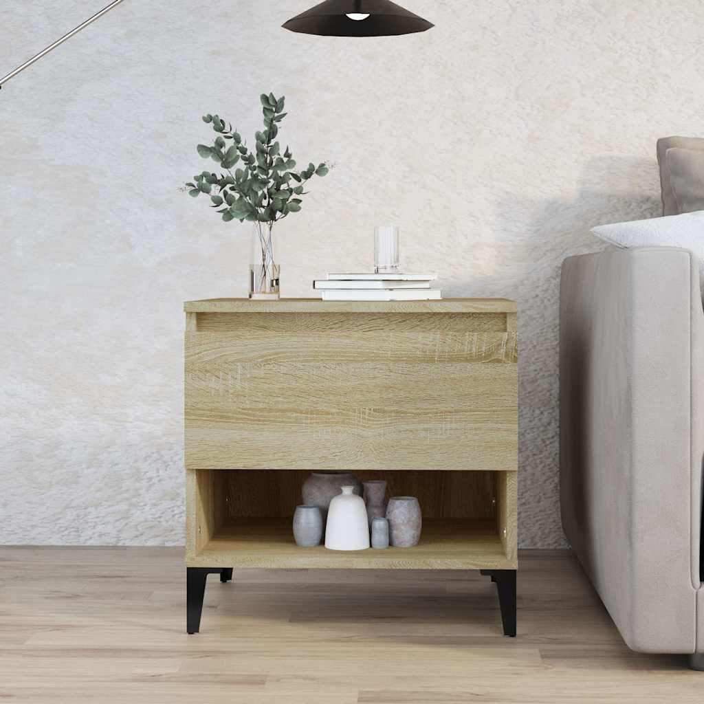 vidaXL Bijzettafel 50x46x50 cm bewerkt hout wit