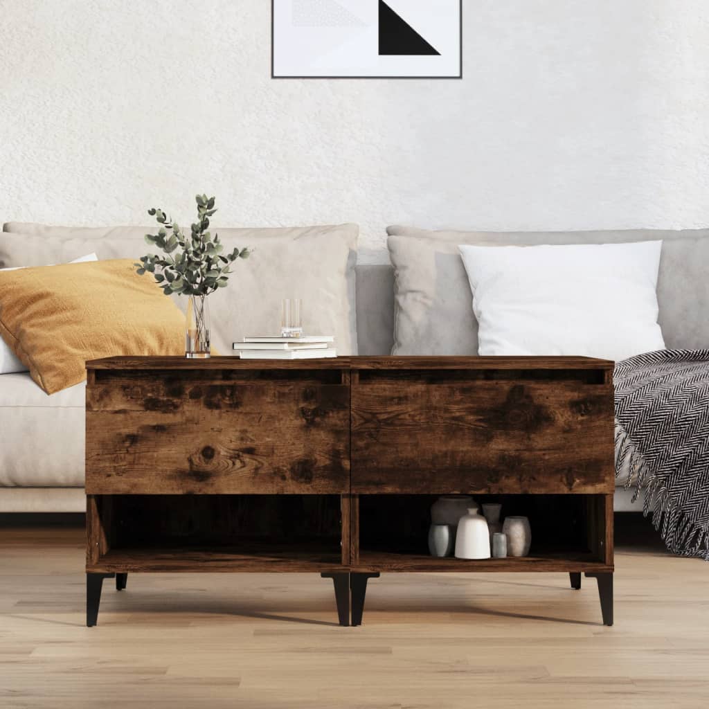 vidaXL Bijzettafel 50x46x50 cm bewerkt hout wit