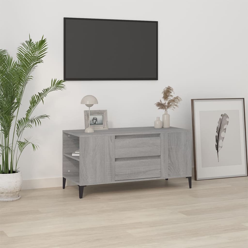 vidaXL Tv-meubel 102x44,5x50 cm bewerkt hout wit