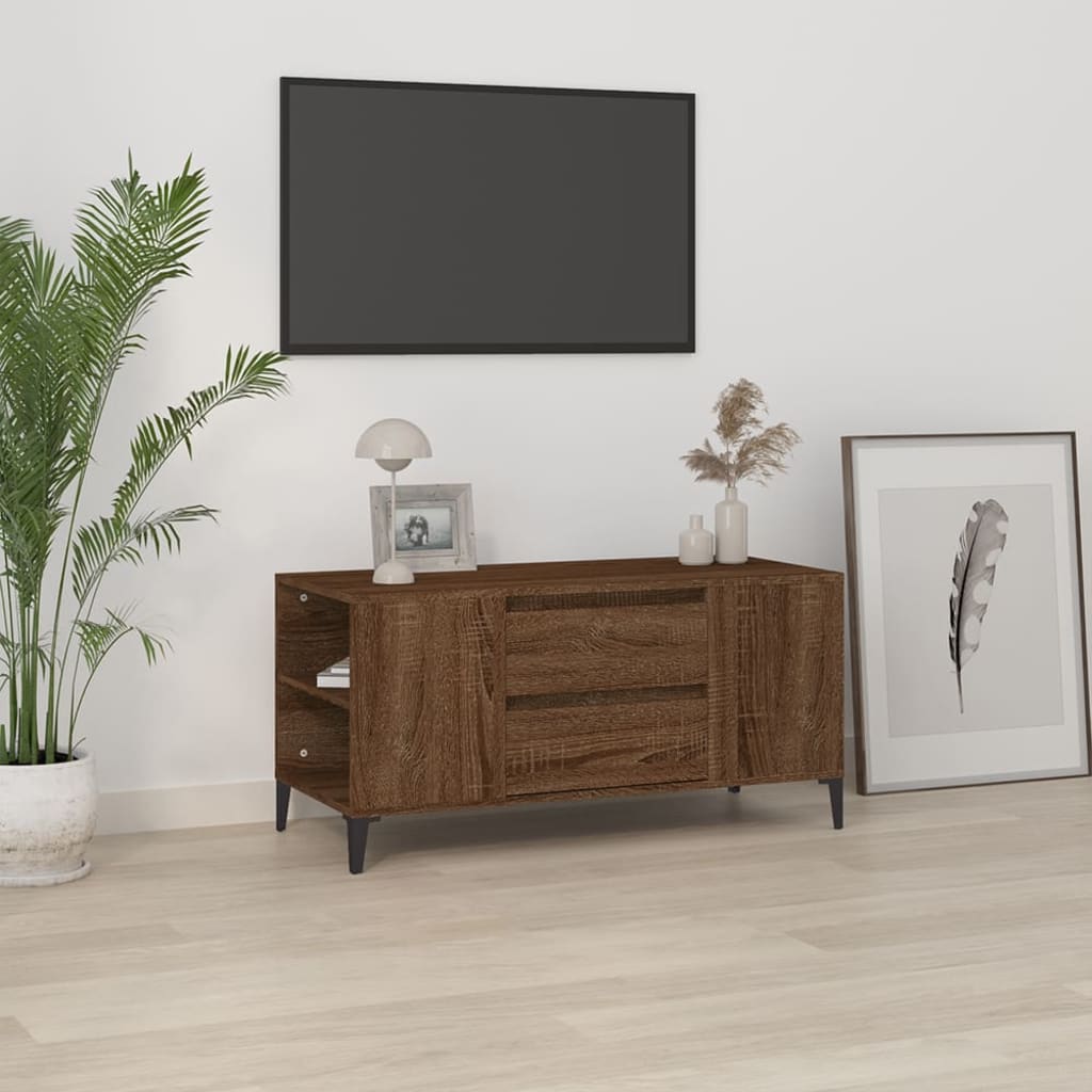 vidaXL Tv-meubel 102x44,5x50 cm bewerkt hout wit