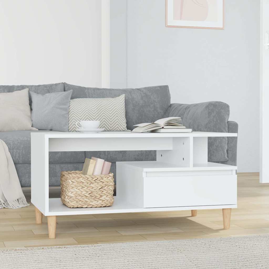 vidaXL Salontafel 90x49x45 cm bewerkt hout wit