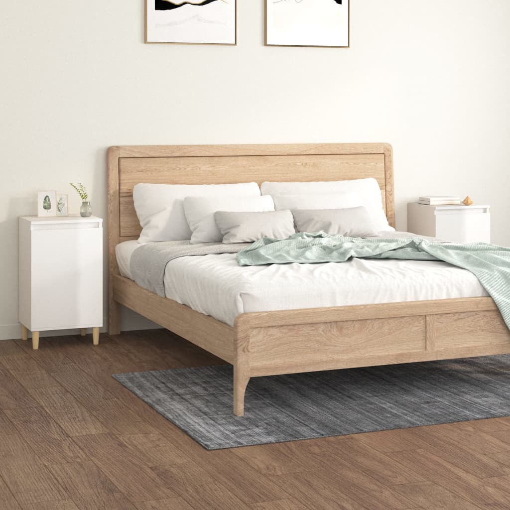 vidaXL Nachtkastje 40x35x70 cm bewerkt hout wit