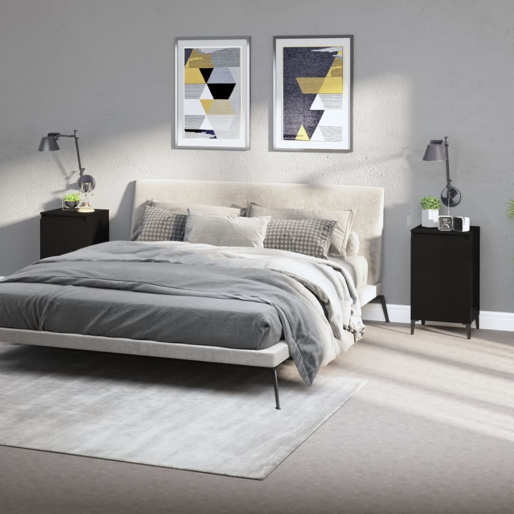 vidaXL Nachtkastje 40x35x70 cm bewerkt hout wit