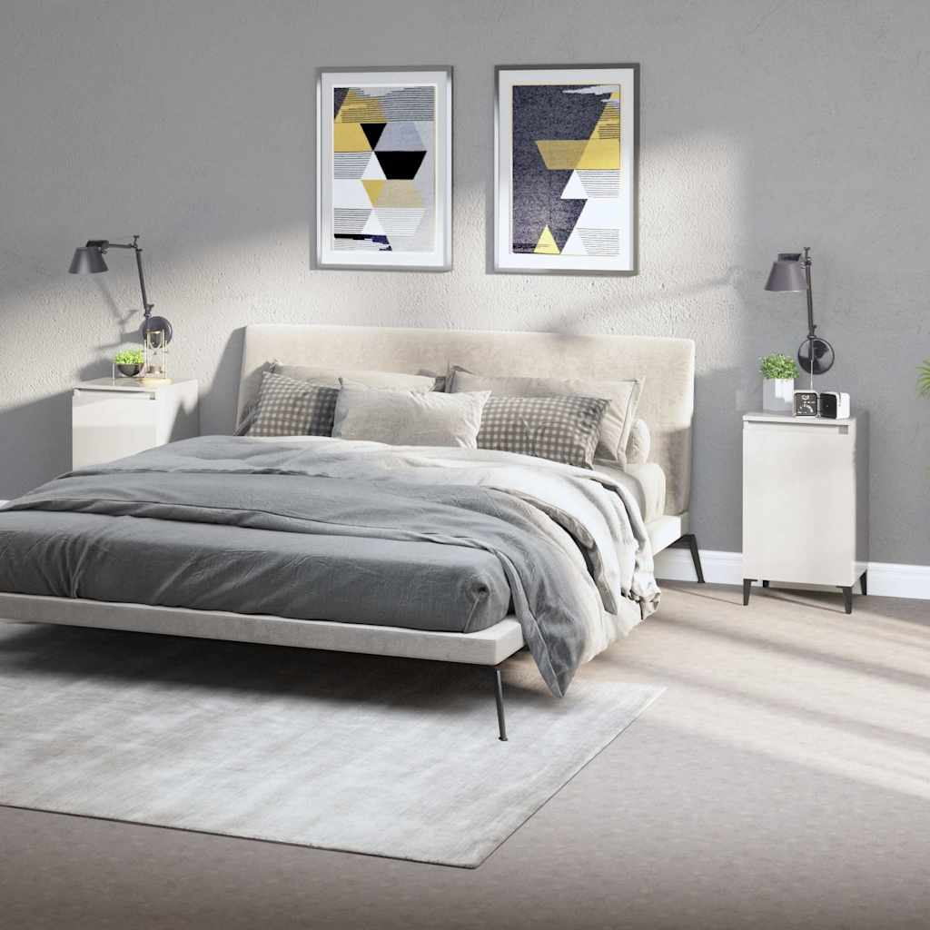 vidaXL Nachtkastje 40x35x70 cm bewerkt hout wit