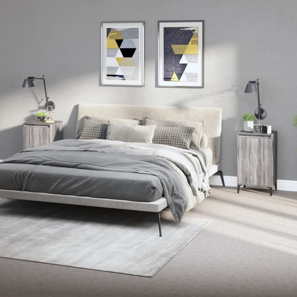 vidaXL Nachtkastje 40x35x70 cm bewerkt hout wit