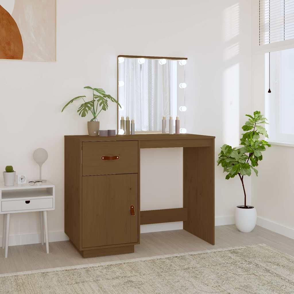 vidaXL Kaptafel met LED 95x50x133,5 cm massief grenenhout
