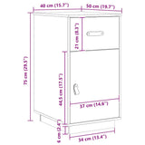 vidaXL Bureaukastje 40x50x75 cm massief grenenhout