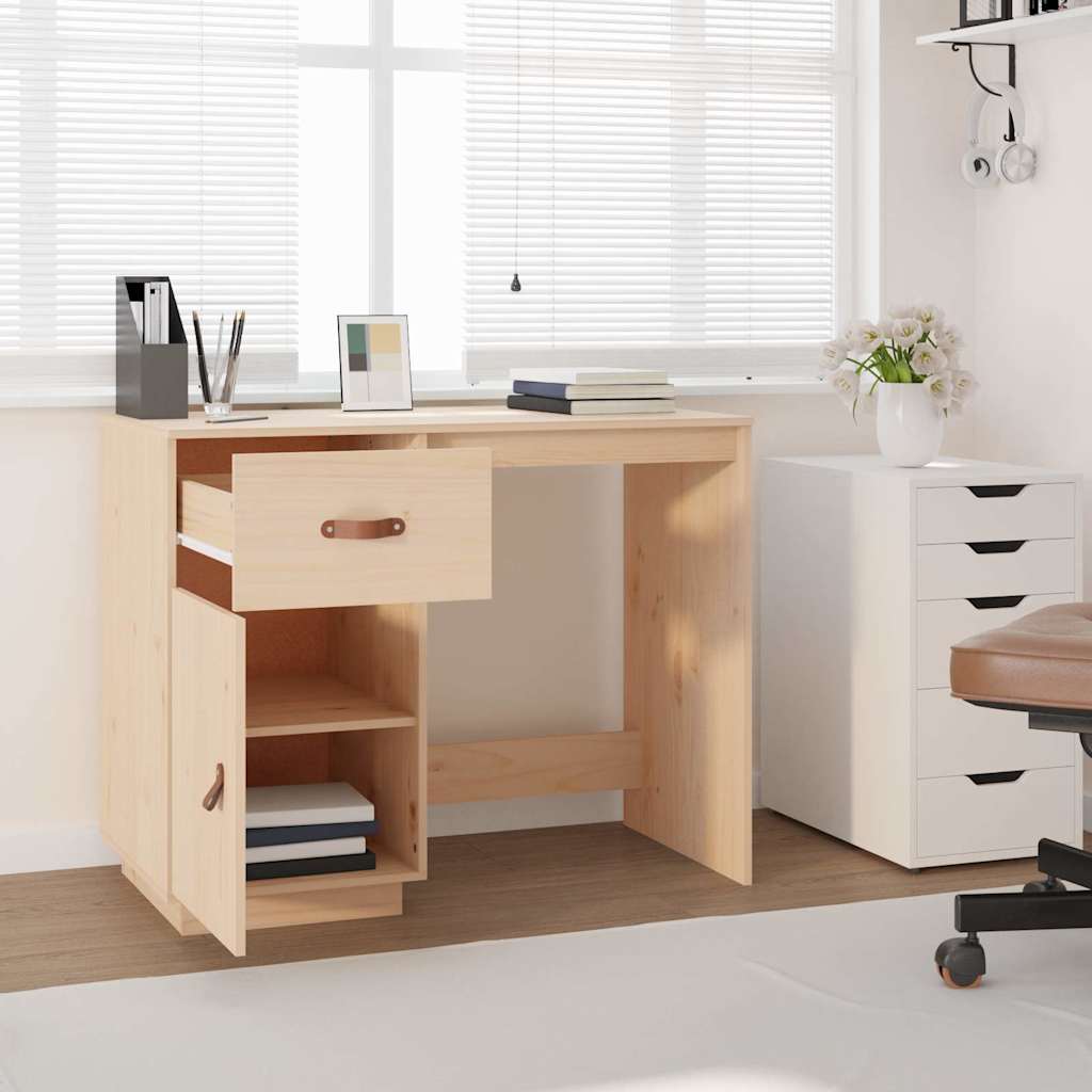 vidaXL Bureau 95x50x75 cm massief grenenhout