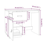vidaXL Bureau 95x50x75 cm massief grenenhout