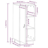 vidaXL Dressoir 34x40x75 cm massief grenenhout grijs