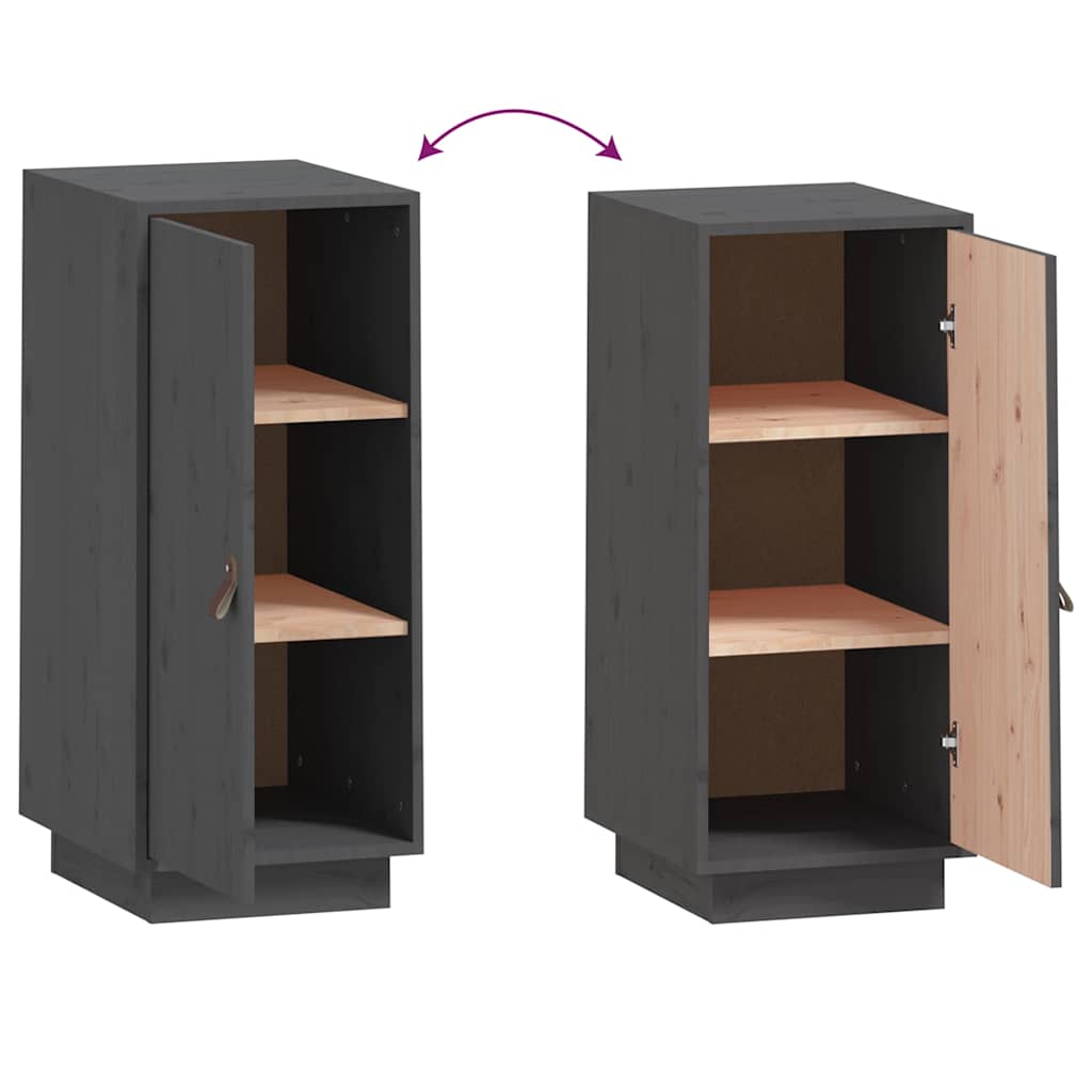vidaXL Dressoir 34x40x75 cm massief grenenhout grijs