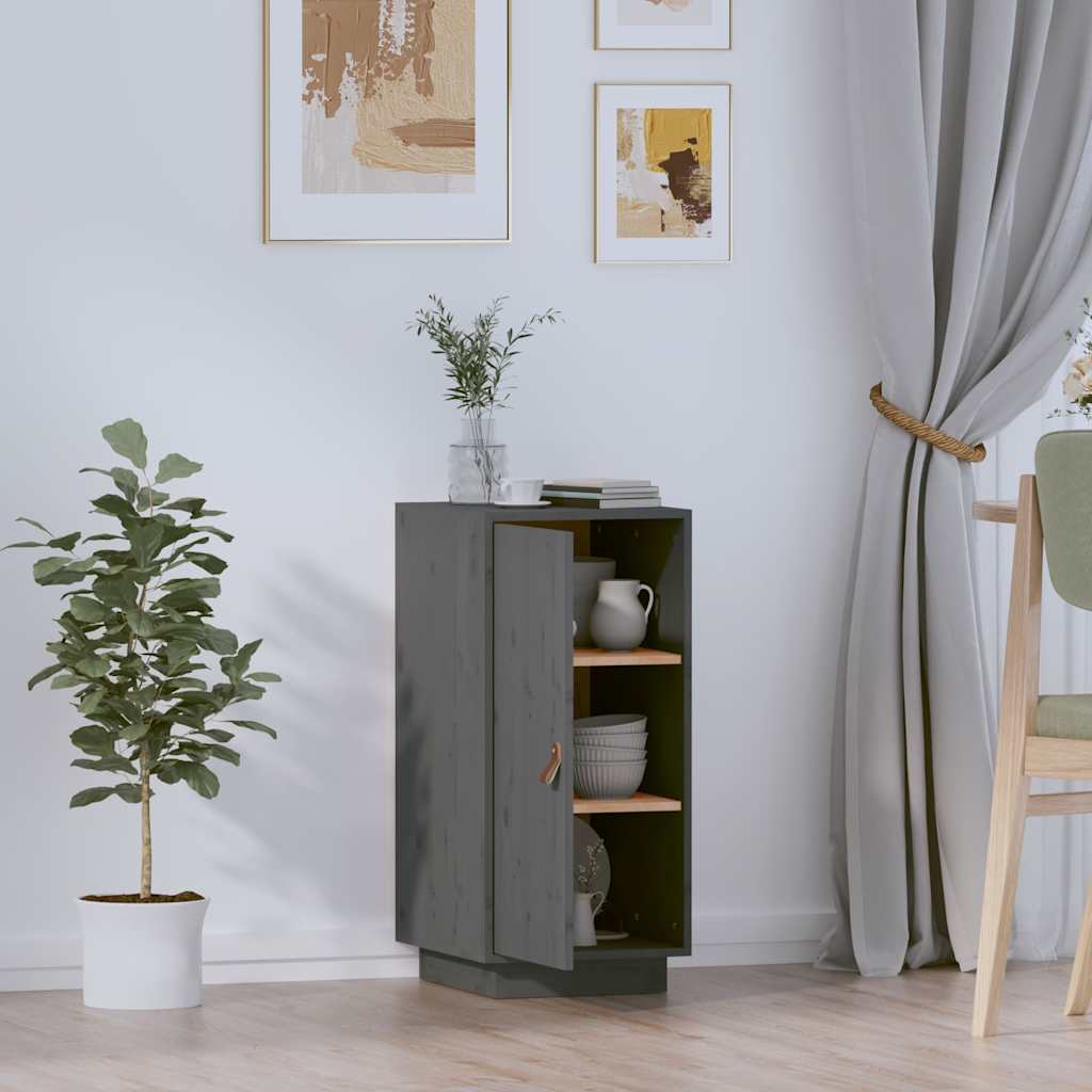 vidaXL Dressoir 34x40x75 cm massief grenenhout grijs
