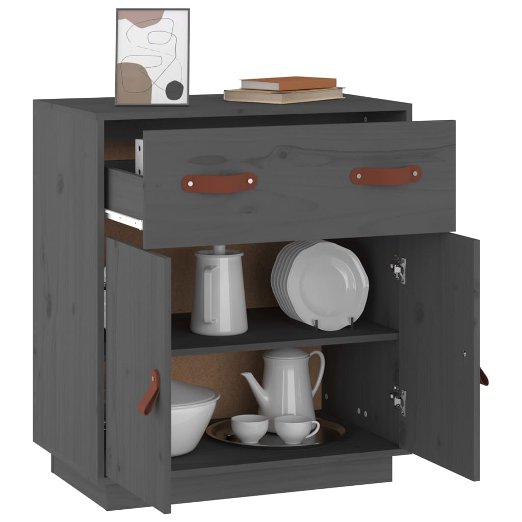 vidaXL Dressoir 65,5x40x75 cm massief grenenhout
