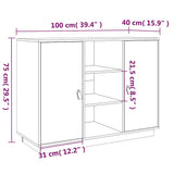 vidaXL Dressoir 100x40x75 cm massief grenenhout