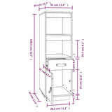 vidaXL Hoge kast 34x40x108,5 cm massief grenenhout