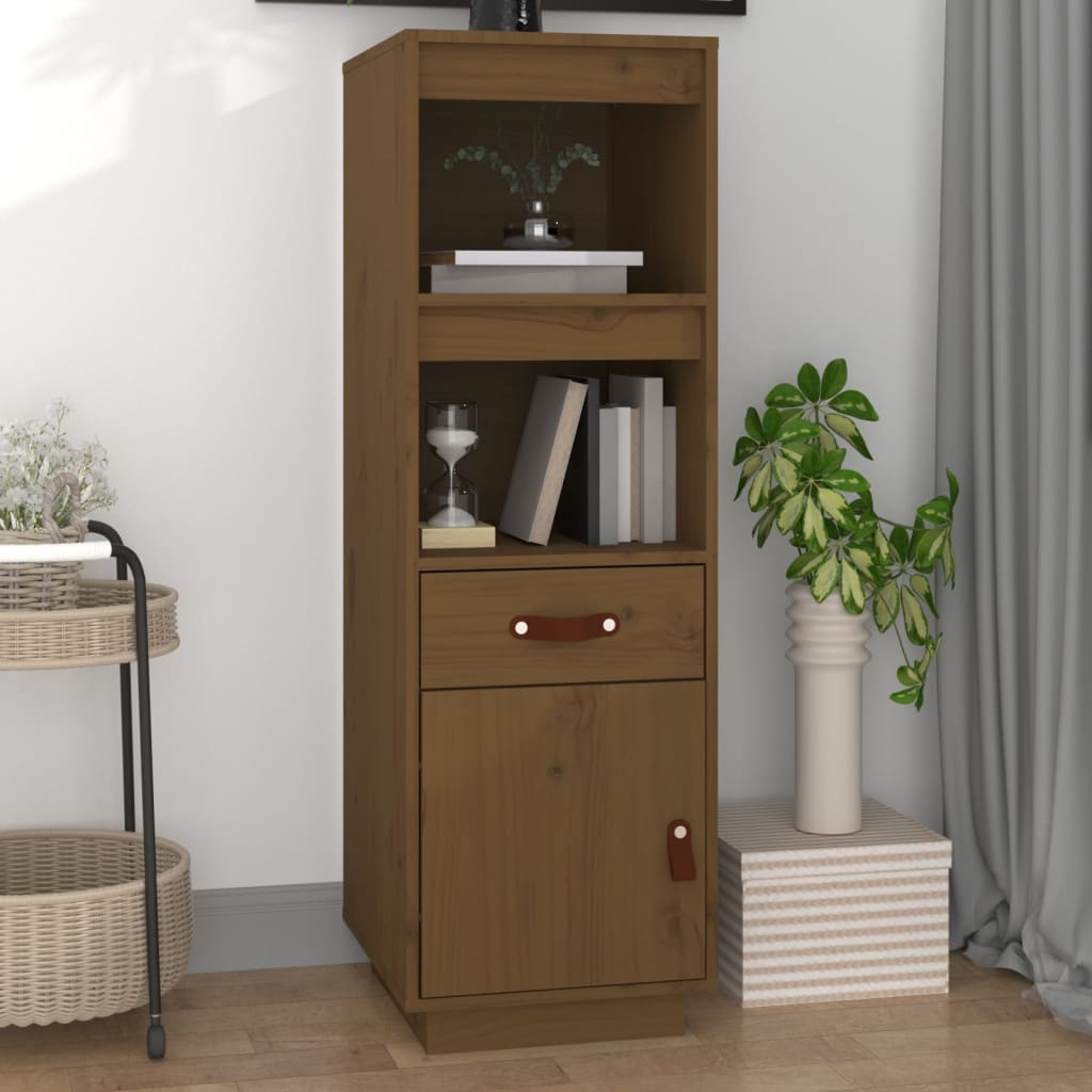 vidaXL Hoge kast 34x40x108,5 cm massief grenenhout