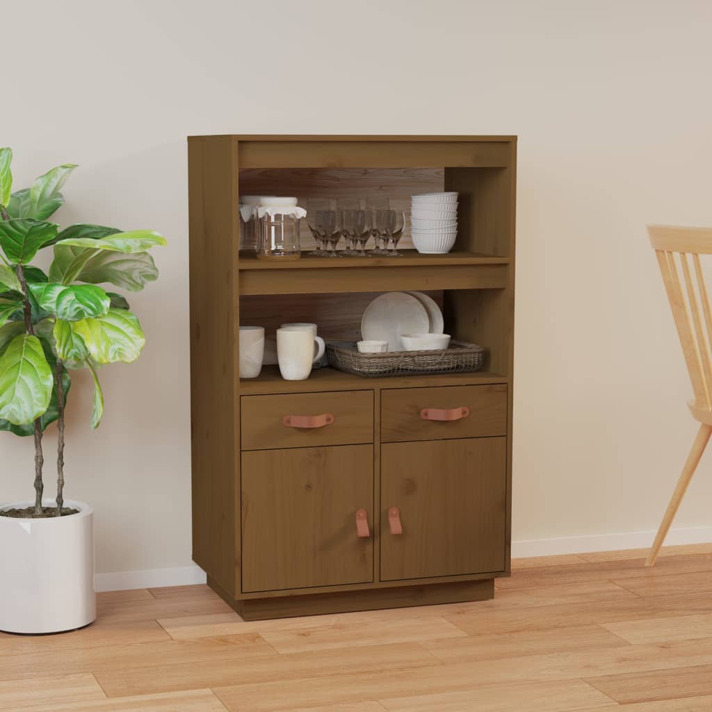 vidaXL Hoge kast 67x40x108,5 cm massief grenenhout